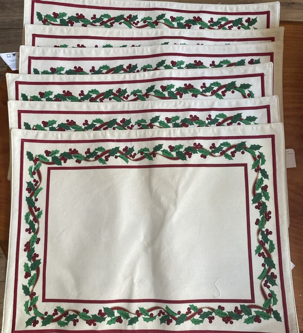 Vtg Placemats Twill Berry K-mart Sticker Set Of 6 NOS